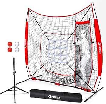 ☆折りたたみ式バッティングネット&バッティングティー バッティングティー 71～112cm 三脚型 折りたたみ 無段階式